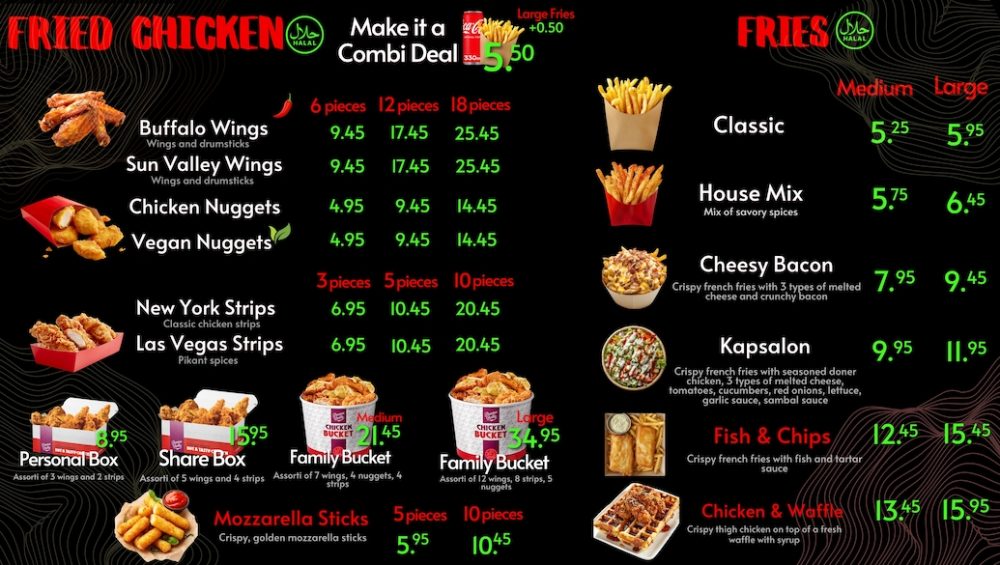Lazy Crazy Cafe Leiden Centraal Chicken, Fries
